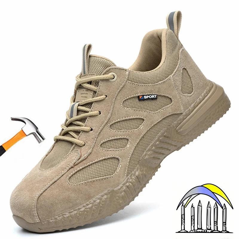 plastic toe cap safety shoes lightweight comfortable construction shoes for men protective work sneakers anti-slip work shoes