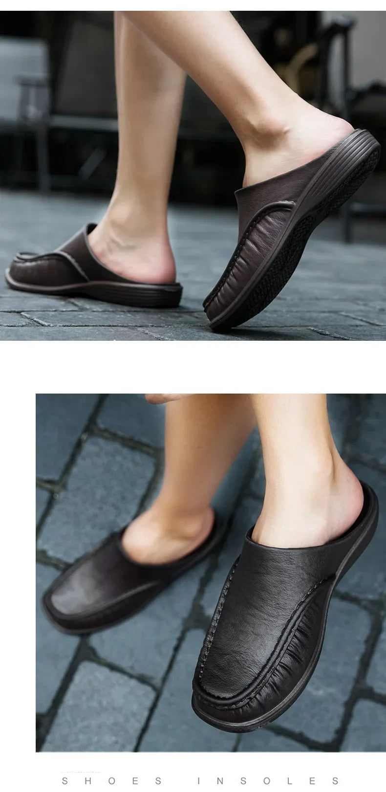2025 Men Shoes EVA Slip on Flats Shoes Men's Slippers Men Walking Half Slipper Comfortable Soft Household Sandals