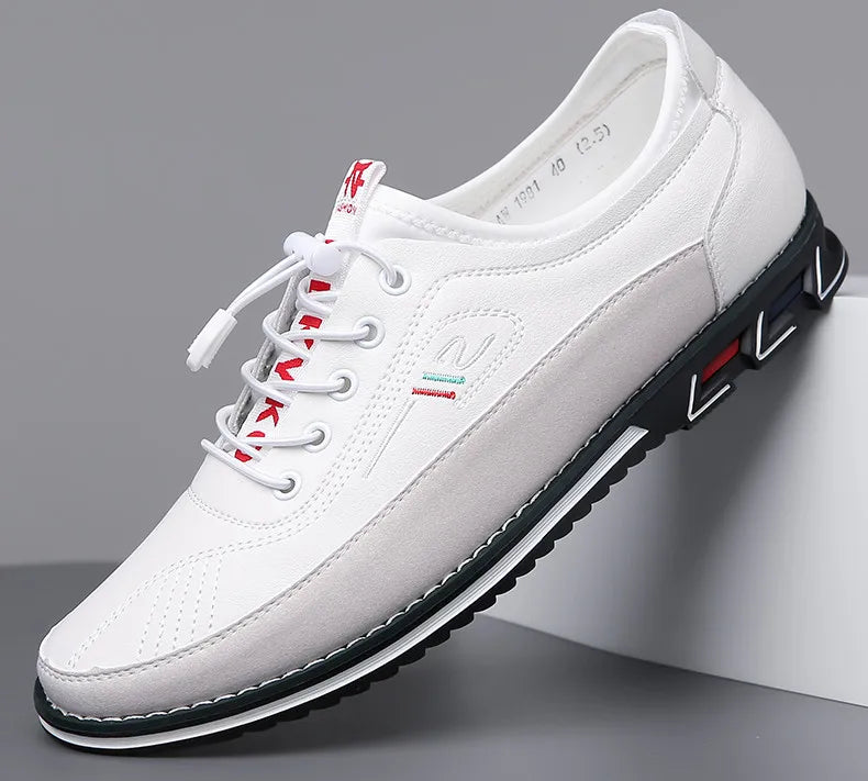 New Men's Leather Flat Casual Shoes Soft Sole Slip on Loafers Business Formal Shoes for Men Zapatos Casuales De Hombre Plus Size