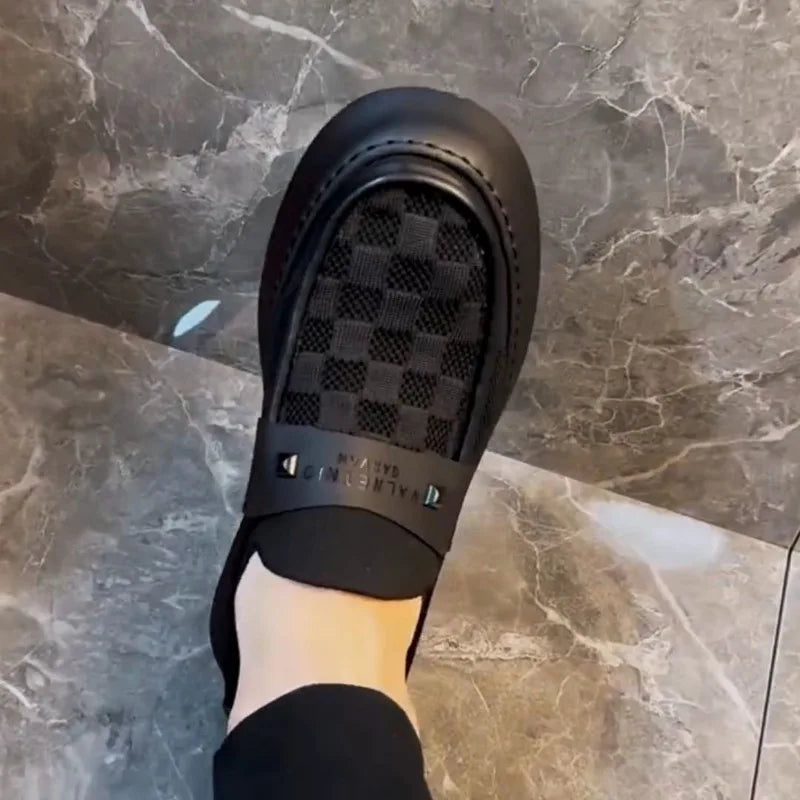 2025 Autumn New British Style Mens Casual Shoes Fashion Trend Board Shoes Male Flat Shoes Platform Business Casual Loafers Mens
