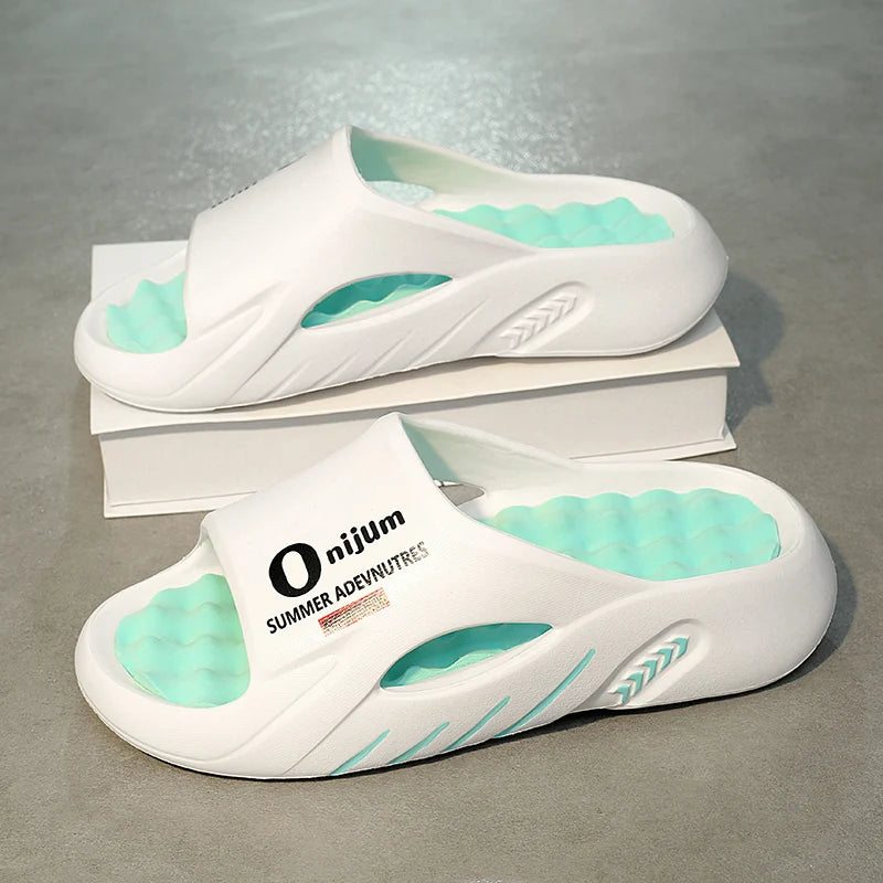 Men Slippers 2024 Summer New Platform Slides Sandals EVA Soft-sole Men Shoes Indoor Outdoor Walking Beach Shoes Flip Flops