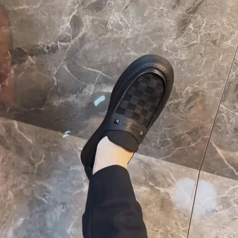 2025 Autumn New British Style Mens Casual Shoes Fashion Trend Board Shoes Male Flat Shoes Platform Business Casual Loafers Mens