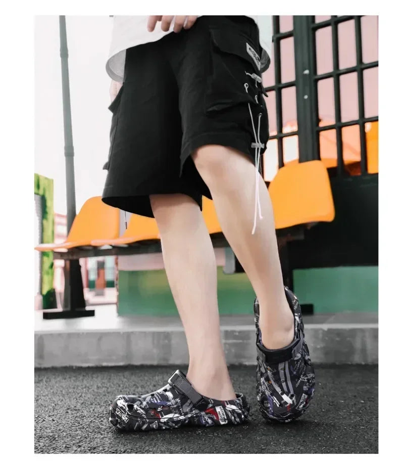 Plus Size 47 Summer Men Sandals Clogs Outdoor Garden Clogs Hole Shoes Male Casual Shoes Water Shoes Comfort Home Soft Slippers