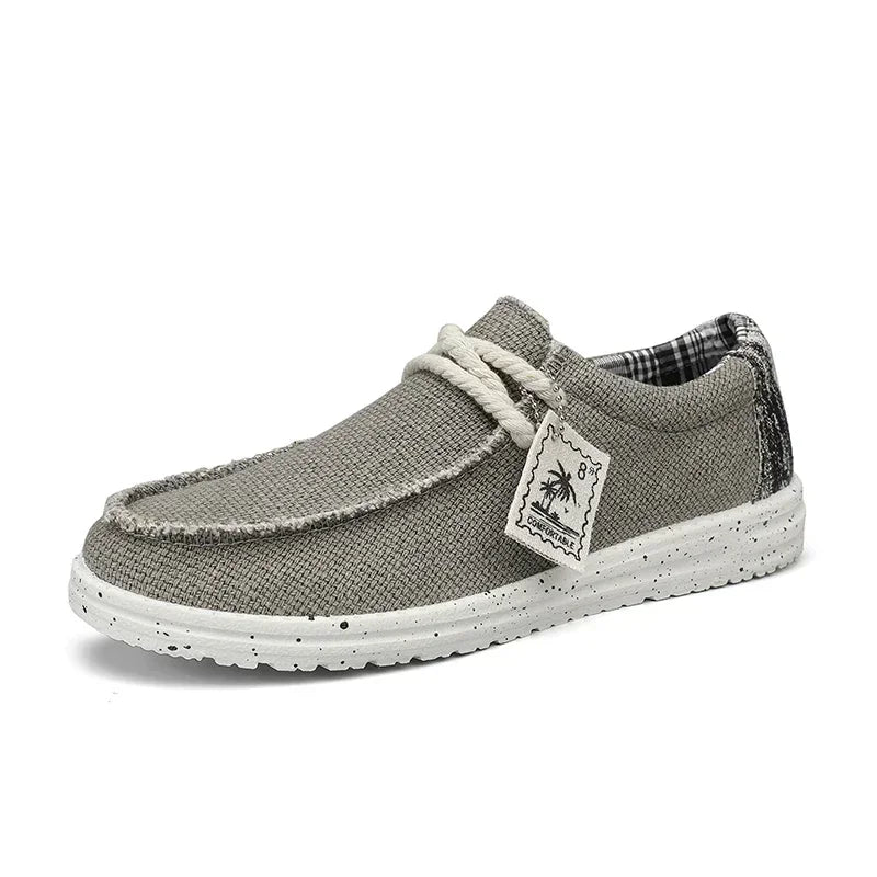 Men's Canvas Shoes Summer 2023 New Lightweight Breathable Soft Slip on Casual Shoes Fashion Beach Vacation Loafers Men Footwear