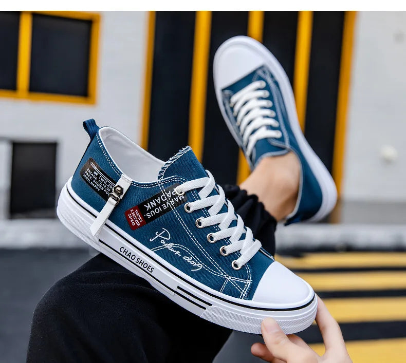 Fashion Men's Canvas Shoes Summer Breathable Men Casual Shoes Outdoor High Quality Sneakers Comfortable Low-Top Men tennis Shoes