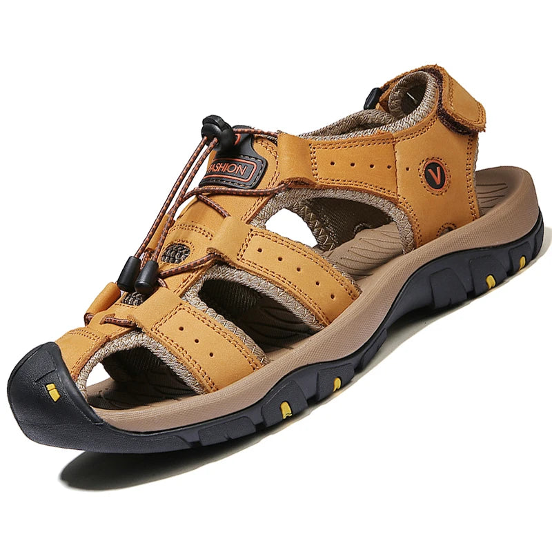 2023  Leather Men Shoes Summer New Large Size Men's Sandals Men Sandals Fashion Sandals Slippers Big Size 38-47