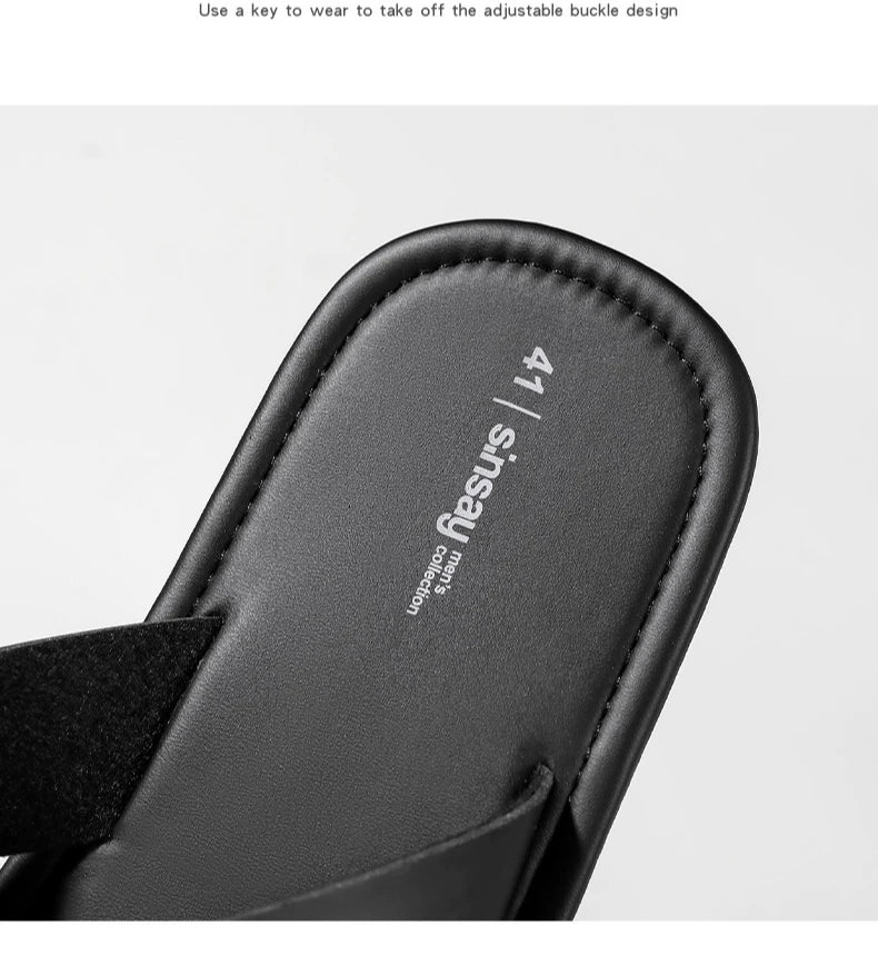 Men's Outdoor Slippers Beach Flat Flip-flop Slippers Summer Casual Slippers Indoor Home Men's Non Slip Shoes Breathable Sandals