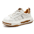 Men's Sneakers Design Printing Leather Casual Sports Shoes Fashion Comfortable Height Increased Flat Platform Skateboard Shoes