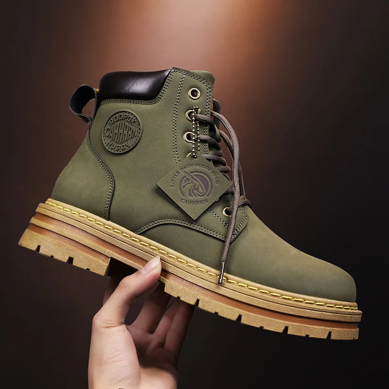 2026 Winter Ankle Boots Men's Boots Outdoor Yellow Boots Classic Design High Top Men Casual Shoes Botas Para Hombre