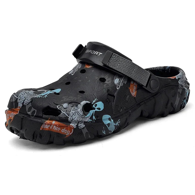 Plus Size 47 Summer Men Sandals Clogs Outdoor Garden Clogs Hole Shoes Male Casual Shoes Water Shoes Comfort Home Soft Slippers