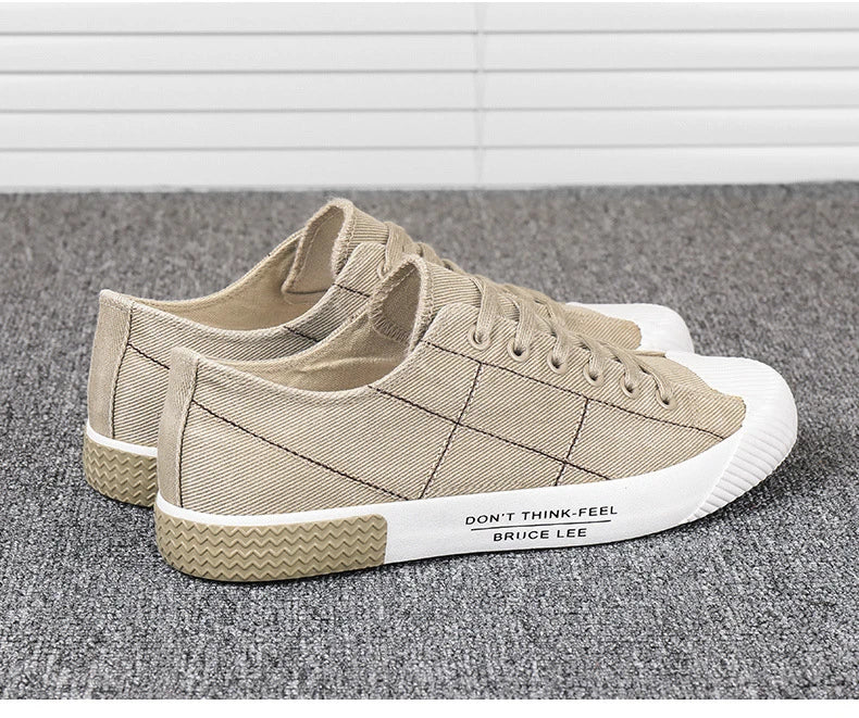 New Men's Low-cut Canvas Shoes Students Joker Lace-up Casual Shoe.
