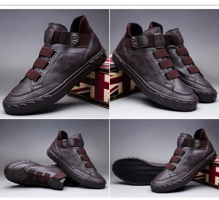 Fashion Shoes New Men's  Black High Top Casual Shoes Men Wear-resisting Loafers Designer Leisure Vulcanized shoes 2023