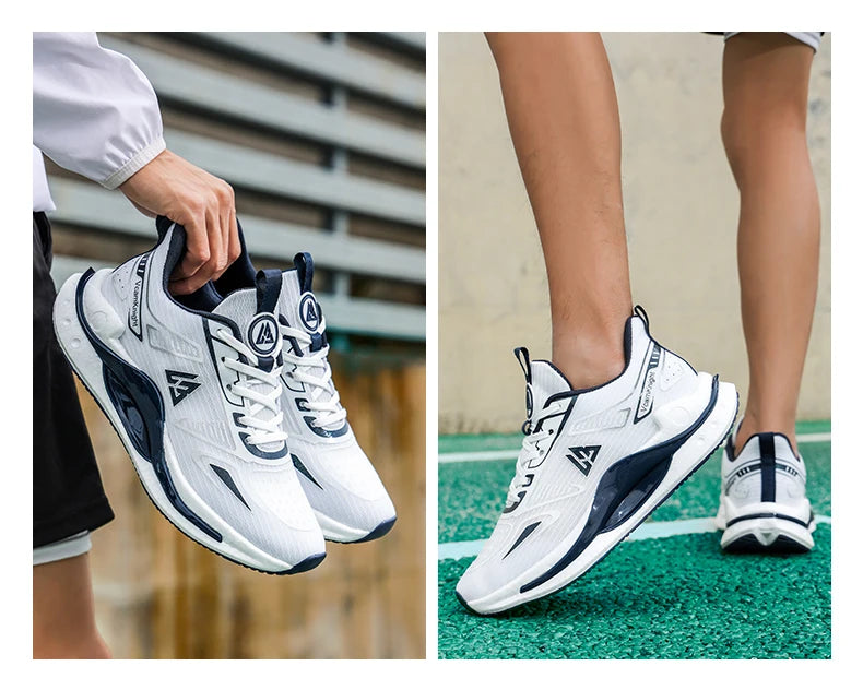 Lightweight Breathable Running Shoes Men Popcorn Shock Absorption Sneakers Flexible Anti Slip Outdoor Sports Shoes Summer Autumn