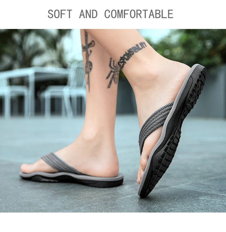 Home Flip Flops Fashion Men's Slippers Outdoor Sandals Summer Beach Shoes Size 39-46