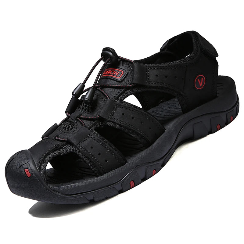 2023  Leather Men Shoes Summer New Large Size Men's Sandals Men Sandals Fashion Sandals Slippers Big Size 38-47