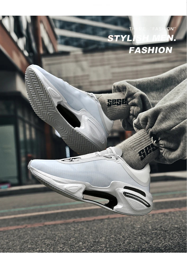 Men's Basketball Shoes Breathable Cushioning Non-Slip Wearable Runing Shoes Gym Training Athletic Basketball Sneakers for Women