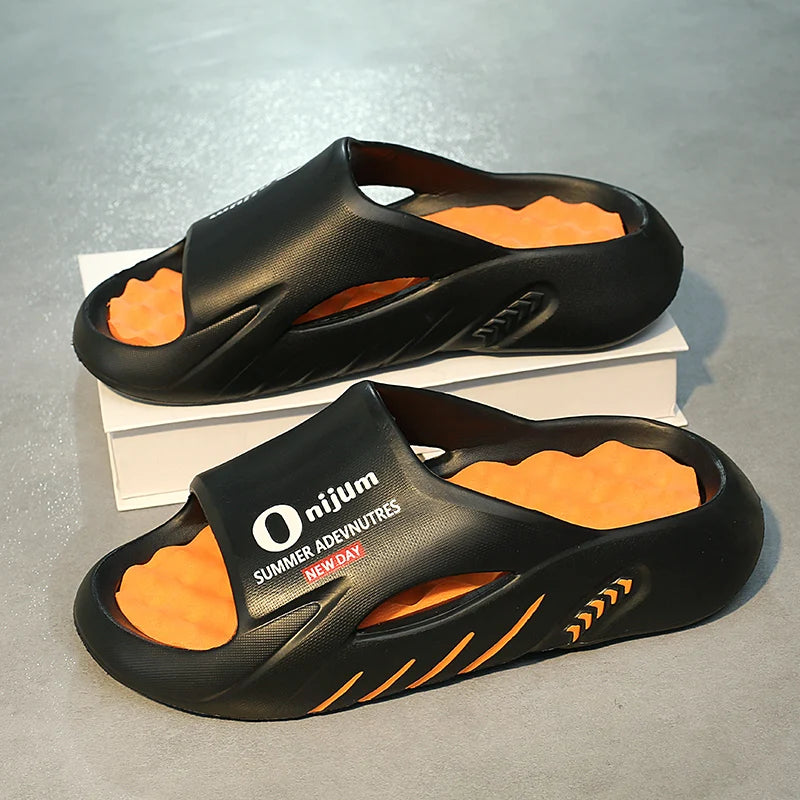 Men Slippers 2024 Summer New Platform Slides Sandals EVA Soft-sole Men Shoes Indoor Outdoor Walking Beach Shoes Flip Flops