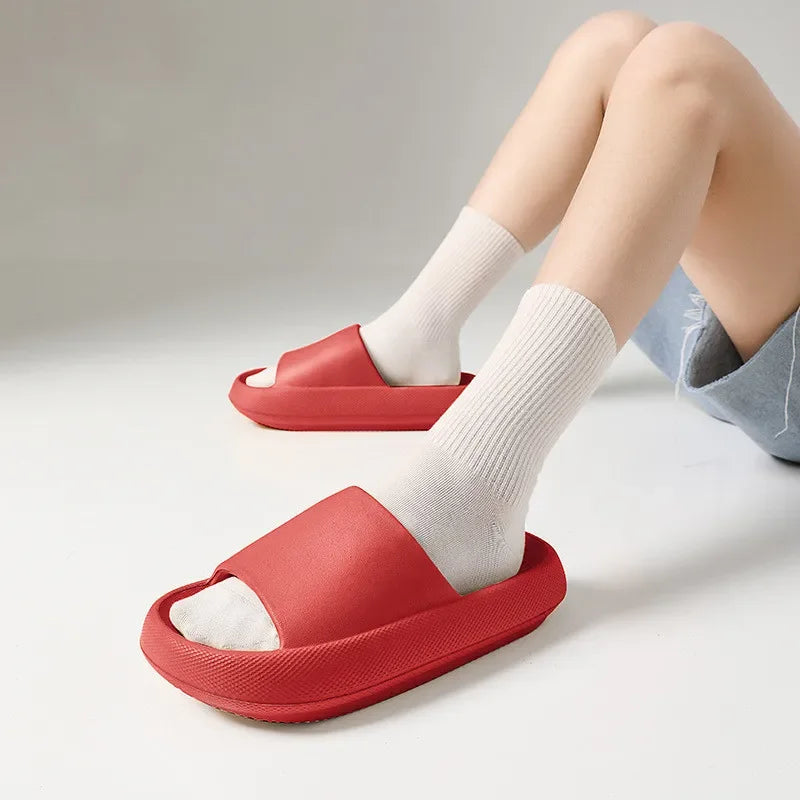 Big Size 48 49 Men Slippers Women Soft EVA Platform Thick Sole Slides Summer Beach Sandals Couples Home Anti-Slip Bathroom Shoes