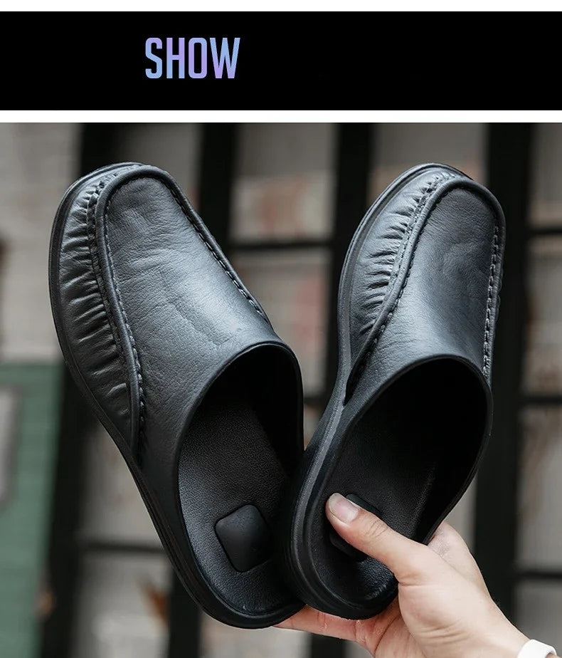 2025 Men Shoes EVA Slip on Flats Shoes Men's Slippers Men Walking Half Slipper Comfortable Soft Household Sandals