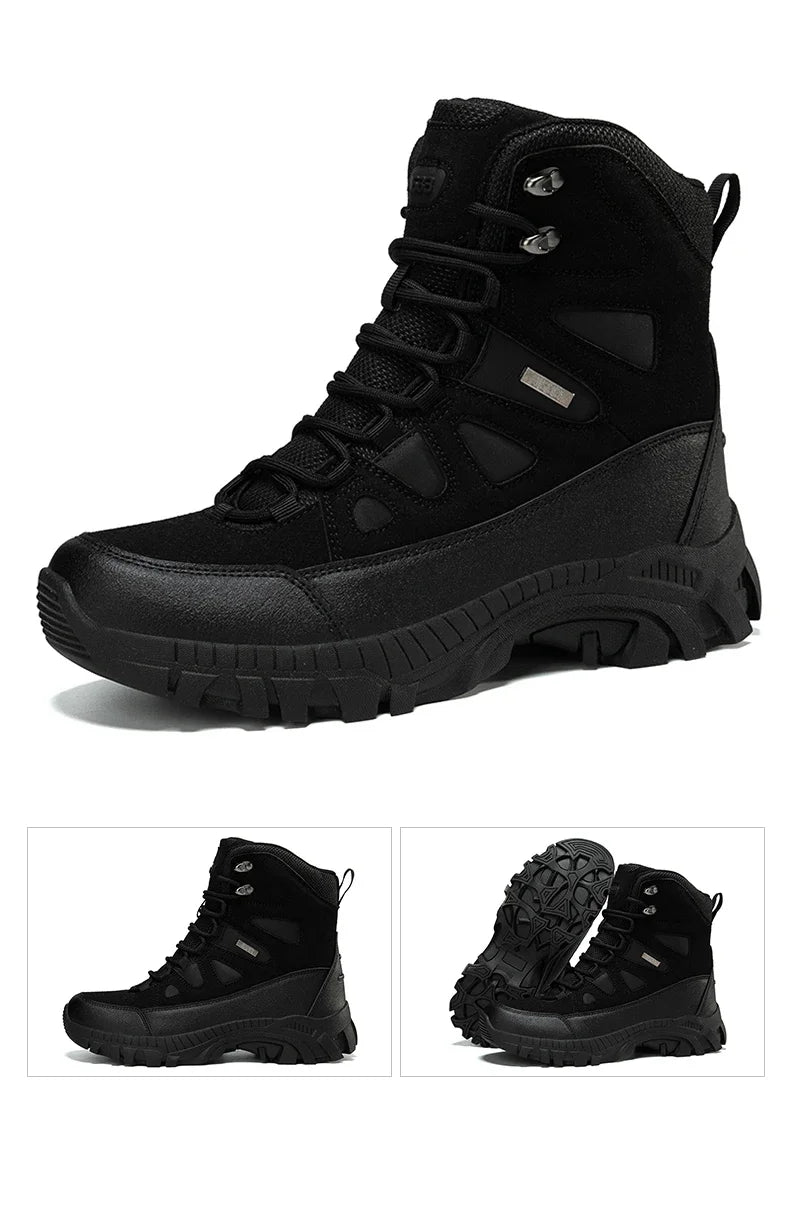 Men Tactical Boots Lace Up Military Army Boot Unisex Work Hiking Shoe Desert Waterproof Brand Climbing Shoe Male Ankle Size Plus