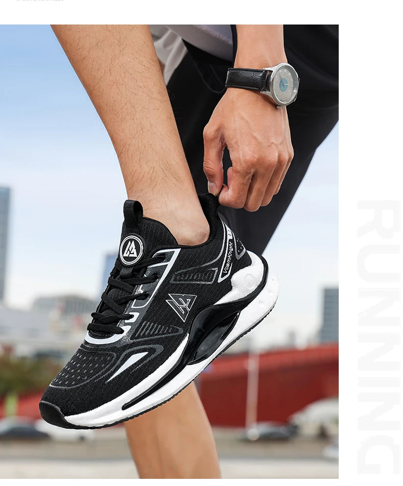 Lightweight Breathable Running Shoes Men Popcorn Shock Absorption Sneakers Flexible Anti Slip Outdoor Sports Shoes Summer Autumn
