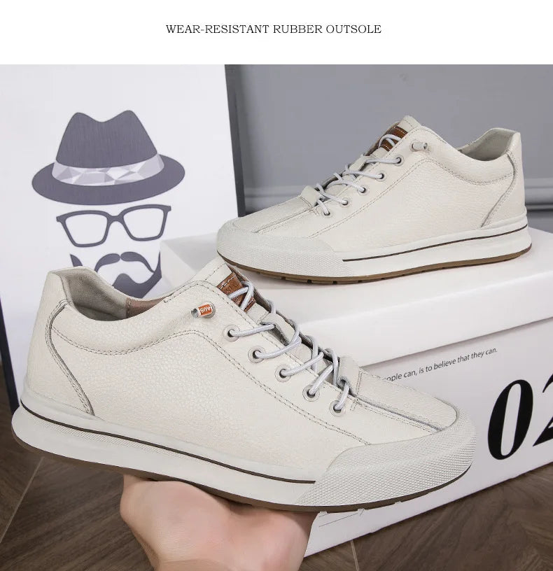 Genuine Leather Casual Shoes for Men 6CM Height Increase Sports Shoes High Quality Flats Shoes Male Brand Office Work Shoe