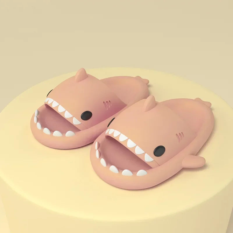 Big Size 36-47 Shark Slippers Men Flip Flops Soft EVA Flats Women Summer Beach Sandals Couple Platform Anti-Slip Bathroom Slides