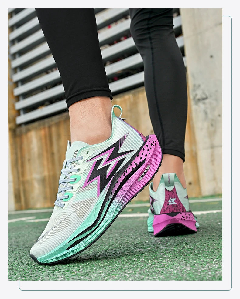 Men Running Shoes Marathon Carbon Board Speciality Sports Breathable Lightweight Women's Comfortable Athletic Nonskid Sneakers