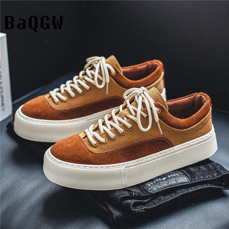 Korean Fashion Casual Canvas Sneakers Men Harajuku Platform Canvas Shoes Man Breathable Men's Vulcanized Shoes Zapatos De Lona