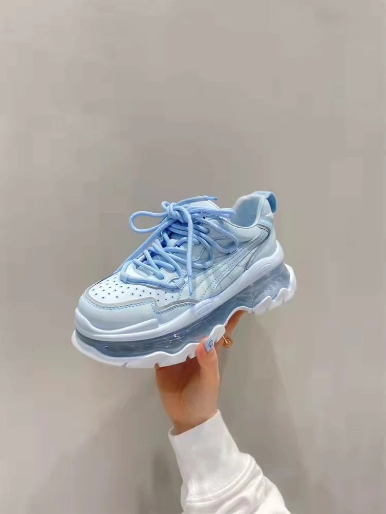 Shoes Women Sneakers Fashion Sole Design Light Color Summer Chunky Luxury Casual Sports Lace-up Basic Walking Shoes