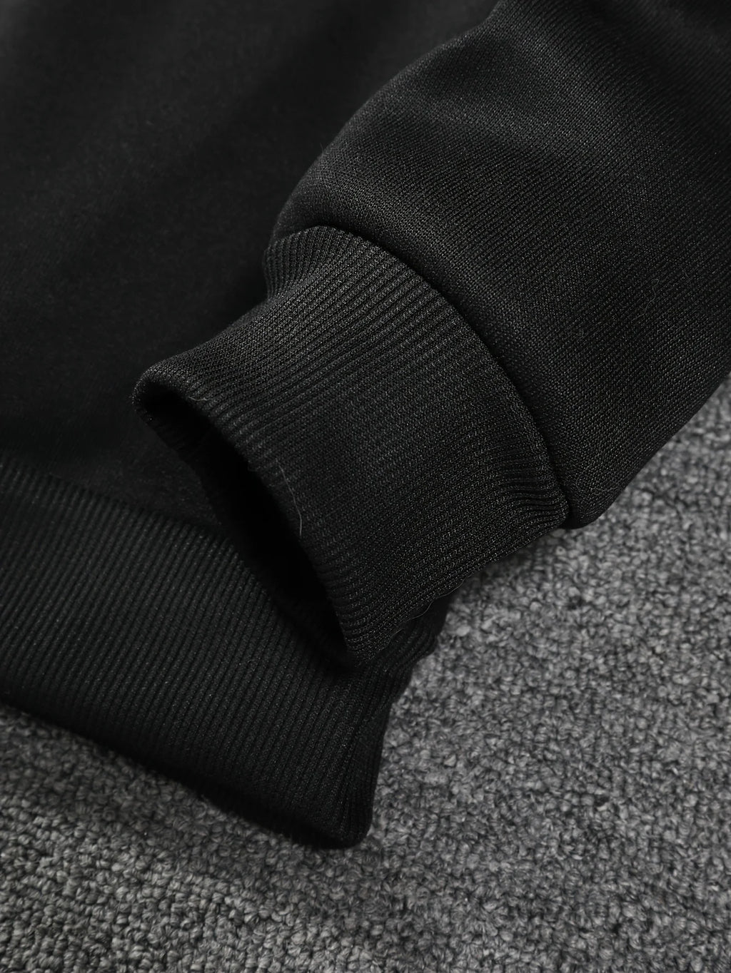 Black round Neck Sweatshirt Men's Casual Fashion Solid Color Sporty Loose Fit Spring Autumn Wear for Teenagers And Adults
