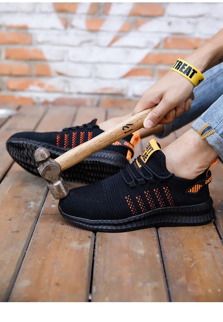 Work Safety Shoes Men's Safety Boots Anti-smash Work Shoes with Steel Toe Shoes Men Work Boots Anti-stab Safety Sneakers Male