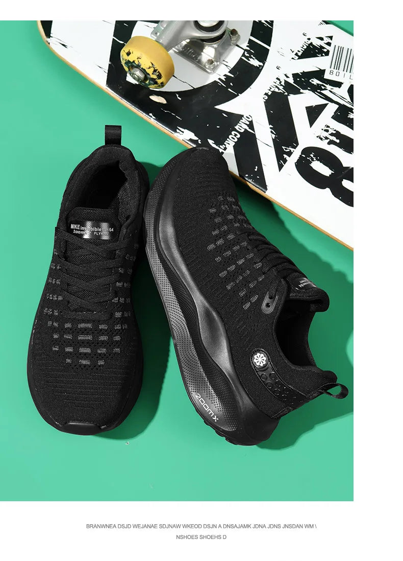 Men's breathable mesh thick-sole running shoes four season soft-sole non-slip outdoor casual sports shoes fashion light sneakers