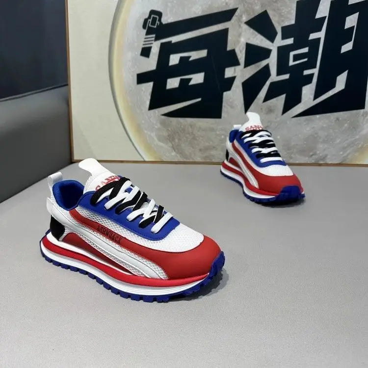 Chunky Sneaker Men Designer Retro Soft Sole Sport Shoes Fashion Casual Leather Fabric Breathable Height Increased Platform Shoes