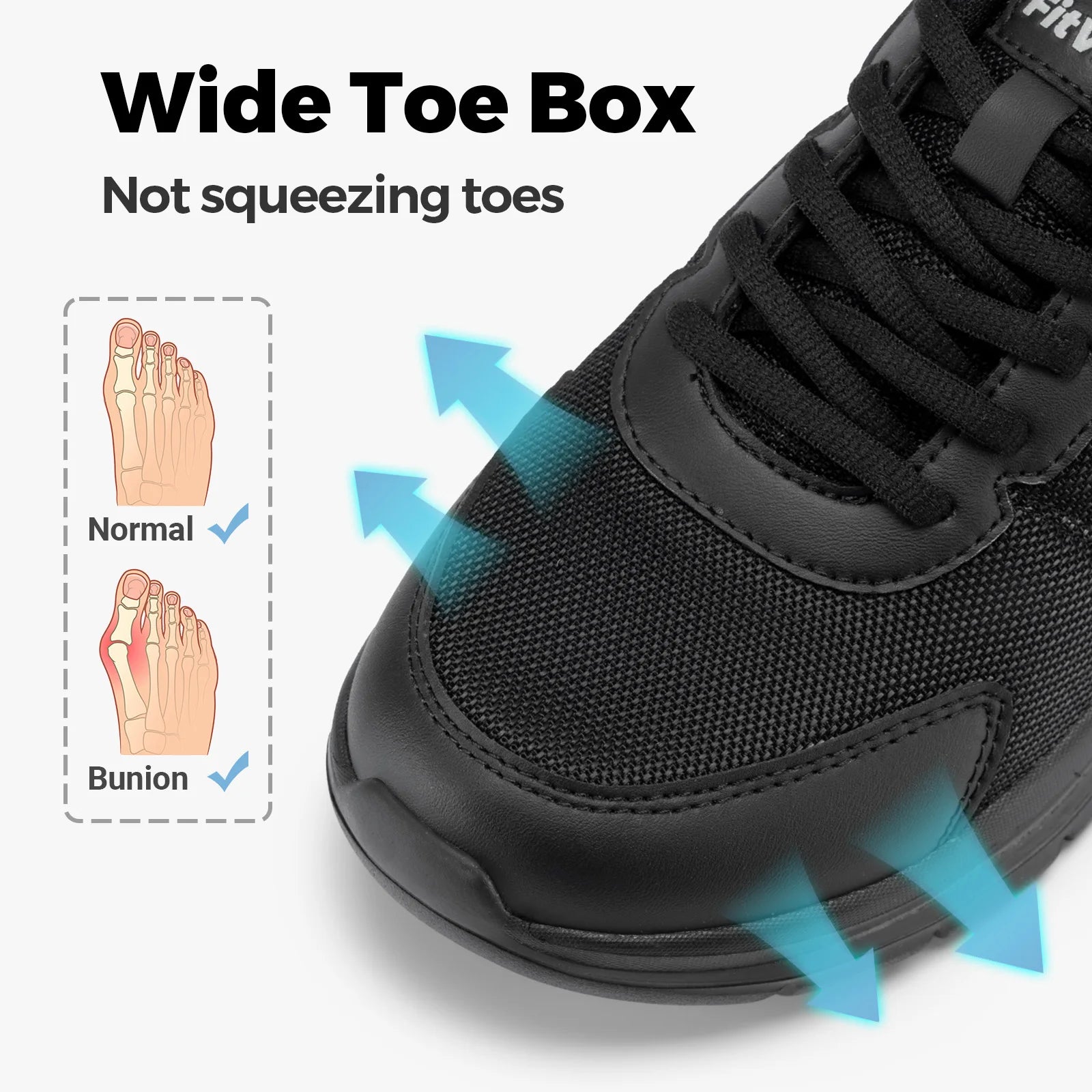 FitVille Men's Walking Shoes Wide Width Max Cushioning Lightweight Sneakers Casual Shoes for Plantar Fasciitis Pain Relief