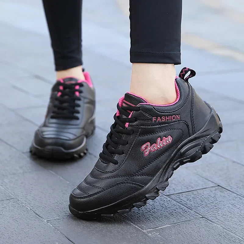 New 2025 Autumn Winter Sneakers Women Comfort Soft Sole Non Slip Casual Shoes for Women PU Waterproof Sport Shoes Zapatillas