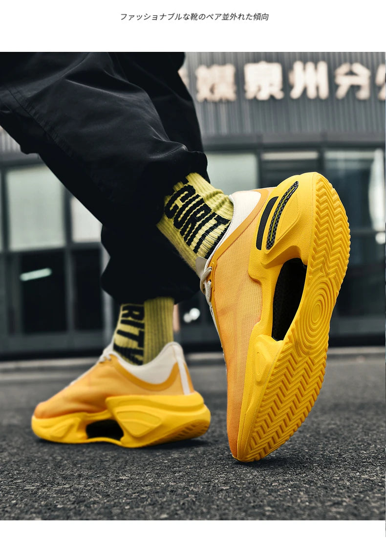 Men's Basketball Shoes Breathable Cushioning Non-Slip Wearable Runing Shoes Gym Training Athletic Basketball Sneakers for Women