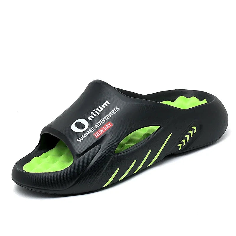 Men Slippers 2024 Summer New Platform Slides Sandals EVA Soft-sole Men Shoes Indoor Outdoor Walking Beach Shoes Flip Flops