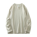 DUKEEN Men's 260G Long Sleeve T Shirts 2025 Spring Pure Cotton Solid Color Basic Crew-Neck Undershirt Men's Loose Tops 11 Color