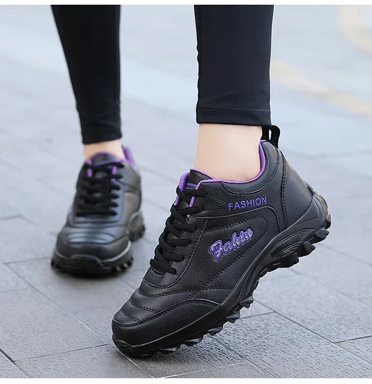 New 2025 Autumn Winter Sneakers Women Comfort Soft Sole Non Slip Casual Shoes for Women PU Waterproof Sport Shoes Zapatillas