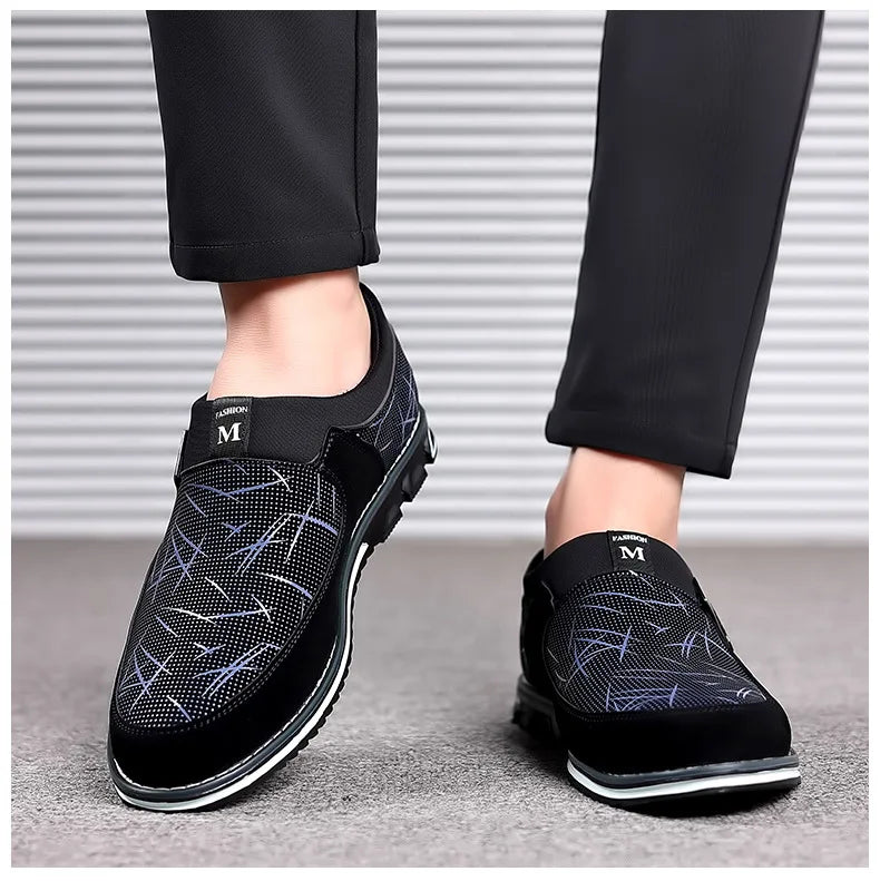Business Men Leather Shoes for Men 2025 New Comfort Trend Flat Work Shoes Casual Moccasin Sneakers Slip on Big Size Male Loafers