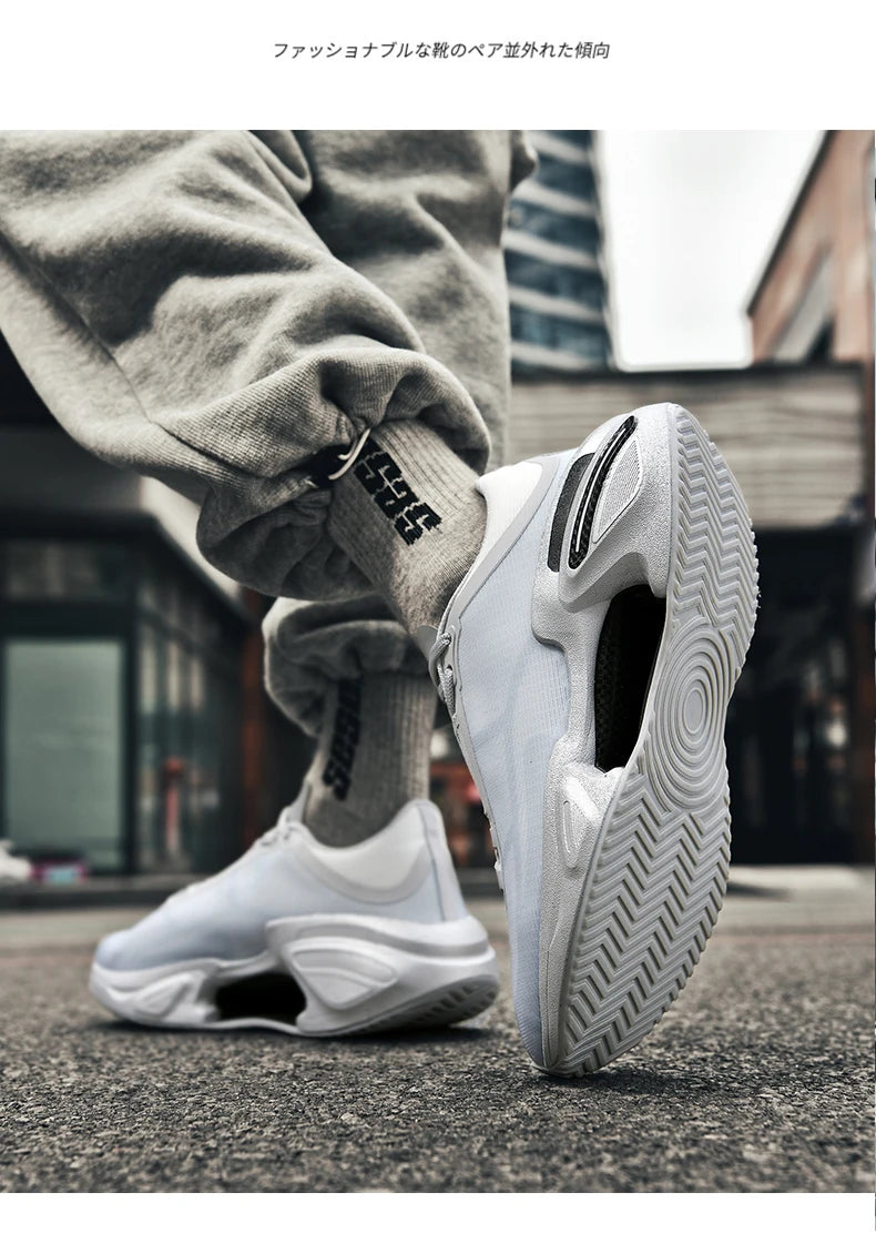 Men's Basketball Shoes Breathable Cushioning Non-Slip Wearable Runing Shoes Gym Training Athletic Basketball Sneakers for Women