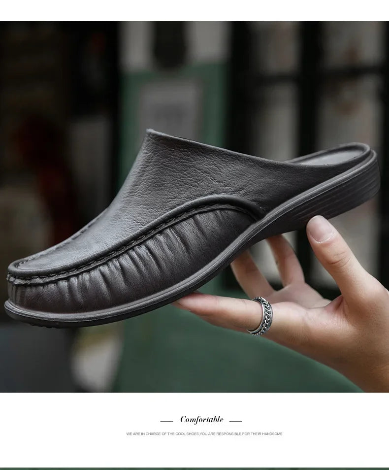 2025 Men Shoes EVA Slip on Flats Shoes Men's Slippers Men Walking Half Slipper Comfortable Soft Household Sandals