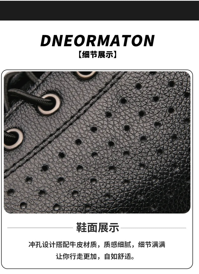 Genuine Leather Casual Shoes for Men 6CM Height Increase Sports Shoes High Quality Flats Shoes Male Brand Office Work Shoe