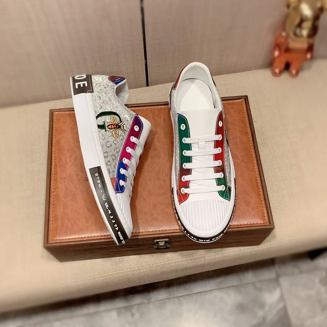 Men's Genuine Leather Sports Sneakers Casual Leather Strap Light Soft Sole Comfortable Lace-Up Shoes