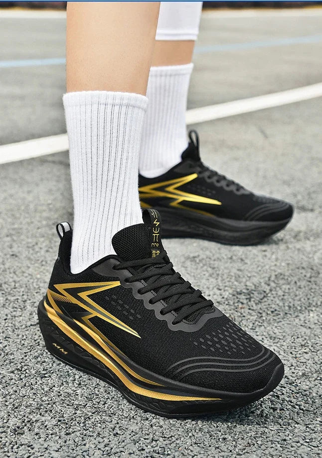 Men Women Carbon Plate Running Shoes Soft Cushion Shock Absorbing Sports Shoes Unisex Sneakers Light Anti-Slip Training Shoes