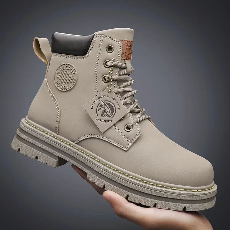 2026 Winter Ankle Boots Men's Boots Outdoor Yellow Boots Classic Design High Top Men Casual Shoes Botas Para Hombre