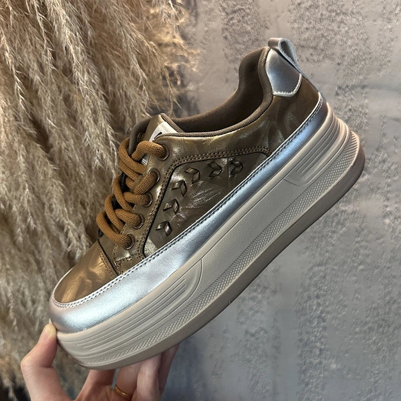 AIYUQI 2026 New Women's sneakers Shoes Flat Casual Women Skateboard Shoes Lace-Up Leopard Print female Dexterity Shoes