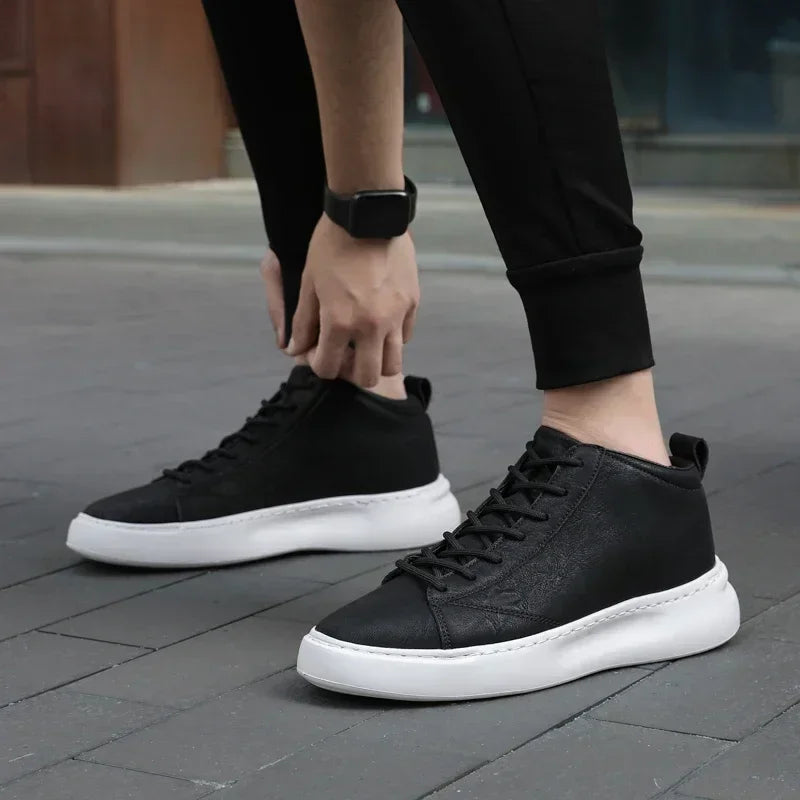 Shoes for Men Fashion Casual Sports Shoes Male Sneakers Trend Genuine Leather 2023 New Flat Running Shoes Large Size 39-46 White