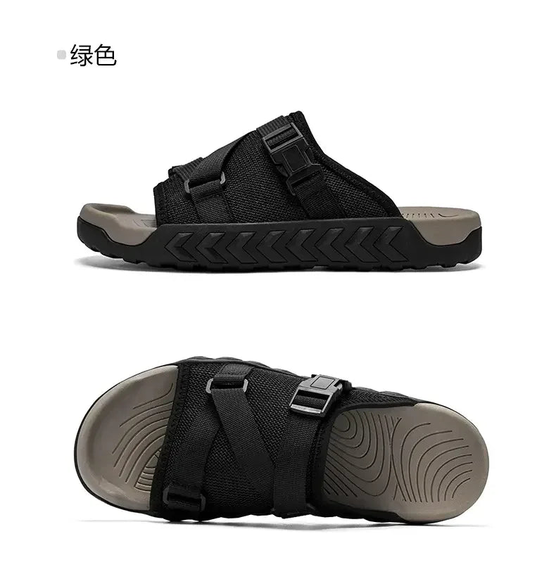 Men's Thick Soled Round Toe Fashionable Slippers Women's Comfortable Breathable Casual, Wear-resistant Sandals Summer Slippers